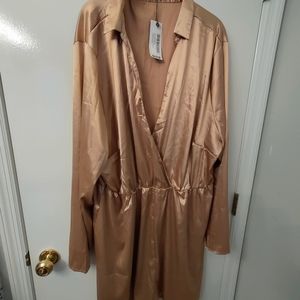 Plus Size Satin Romper